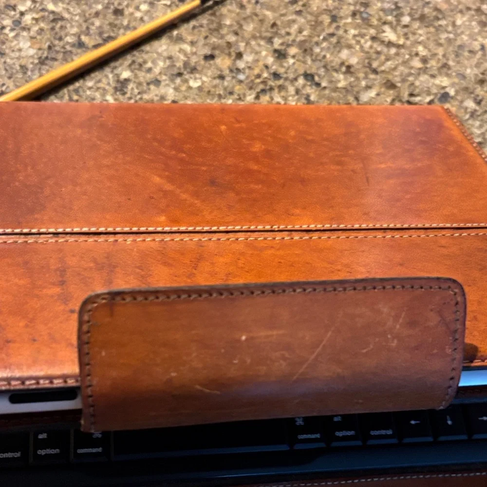 Restoration Hardware Leather Tablet Case with Black Keyboard